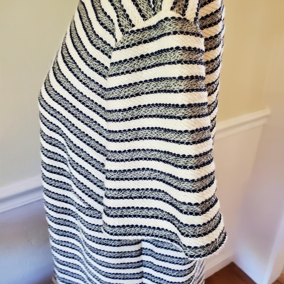 LOFT- NWOT- 🦋 Striped Blue and Ivory Midi Dress- Size 14 - Picture 5 of 10